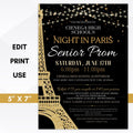 Night in Paris dance invitation